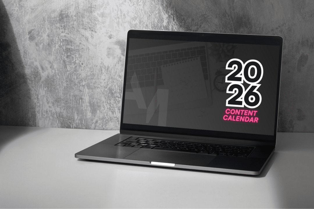 2026 Digital Marketing Trends | Laptop with our 2026 Planner| Marketing Hertfordshire | Amber Mountain